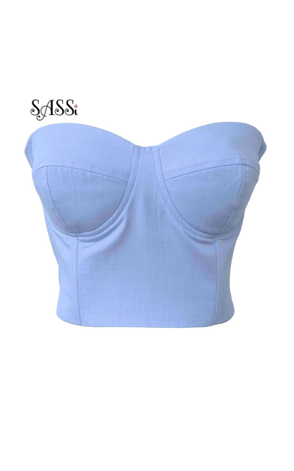 Periwinkle Blue Textured Corset Top