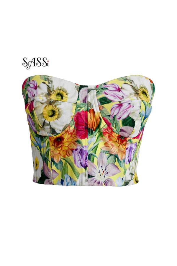 Colorful Spring Garden Corset Top