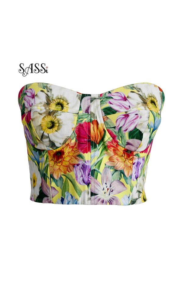Colorful Spring Garden Corset Top