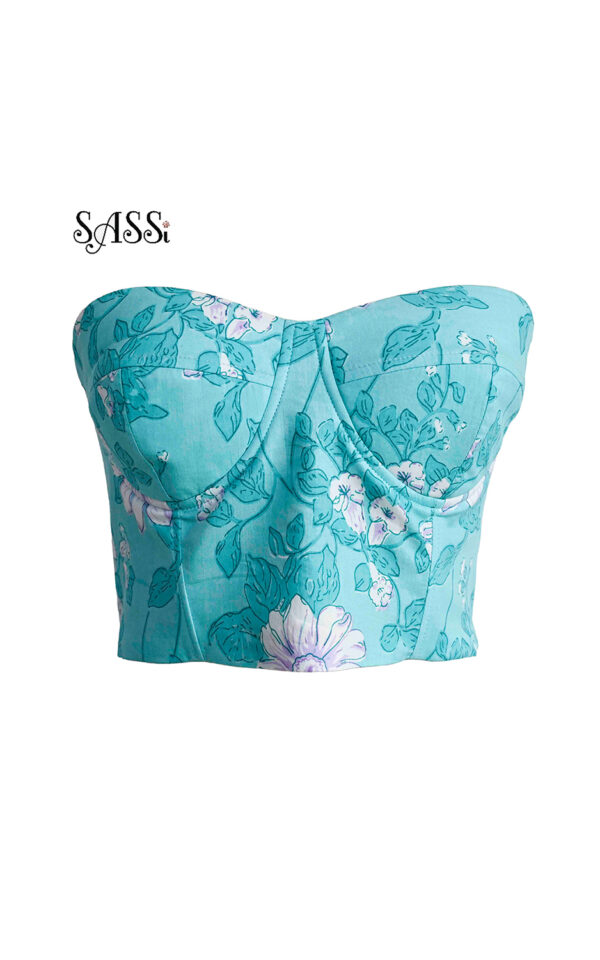 Turquoise Floral Dream Corset Top