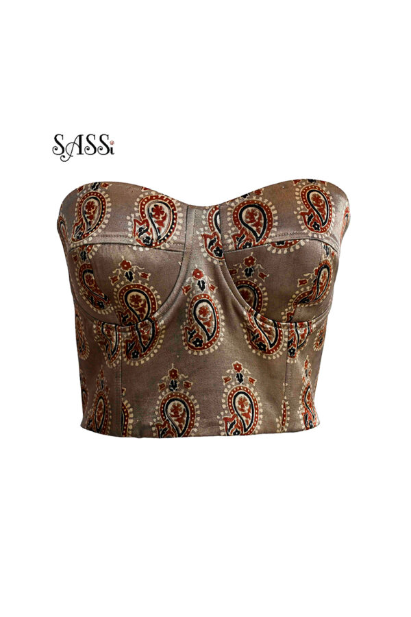 Golden Paisley Corset Top