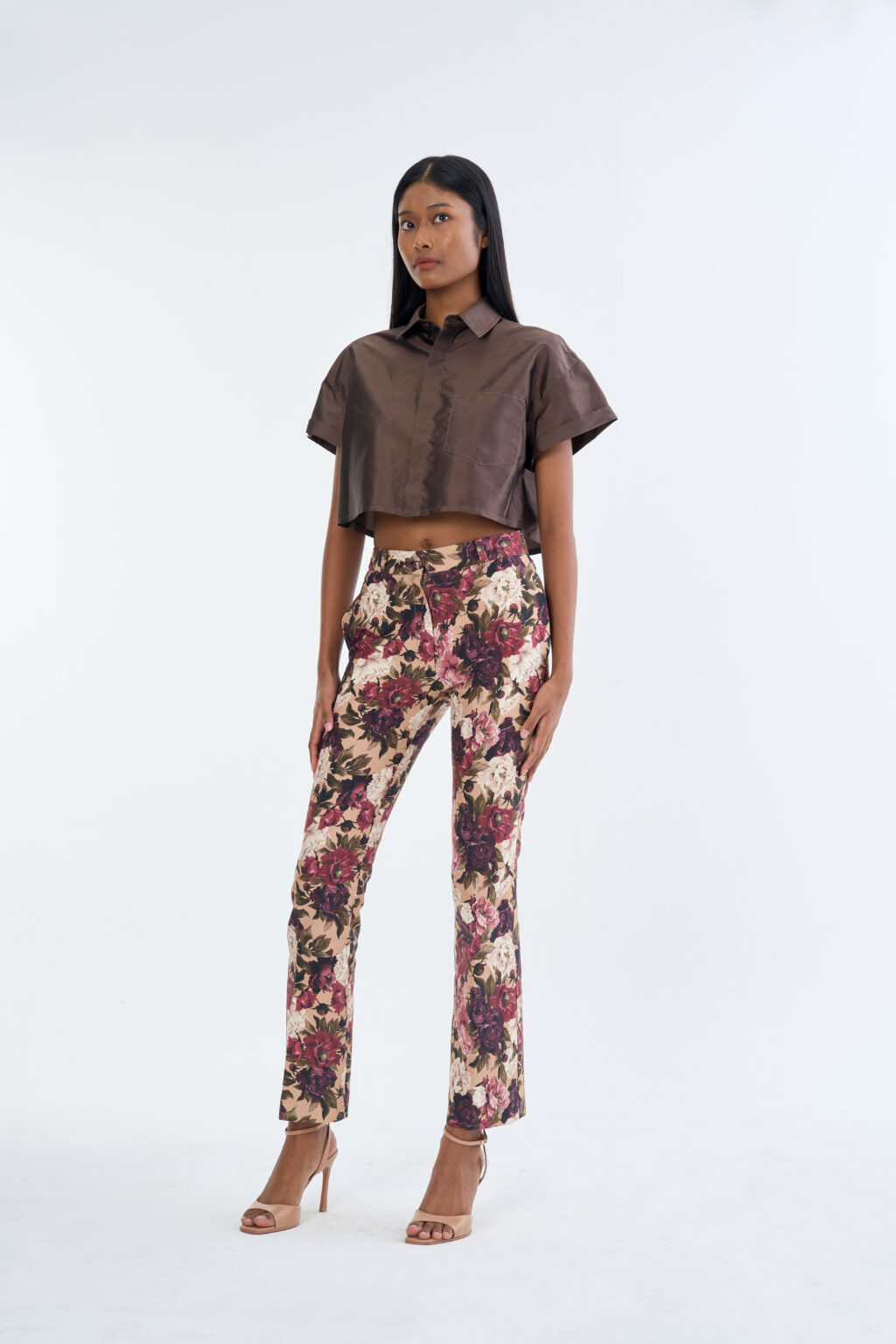 [SL0010] - Brown Shirt with [OT0006] Flower Pants (14)