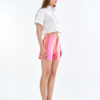 White Cropped Shirt with Pink Multi-Tone Shorts