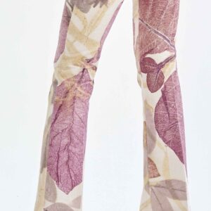 Autumn Leaf Print Long Pants