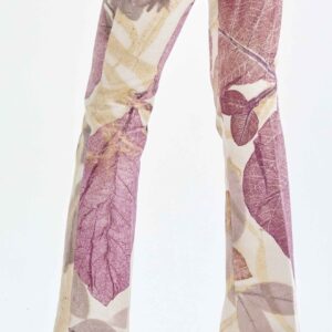 Autumn Leaf Print Long Pants