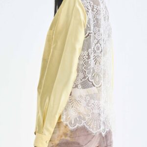 Pastel Yellow Long Sleeve Collar Shirt