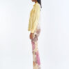 Pastel Yellow Long Sleeve Shirt & Leaf Print Pants Set