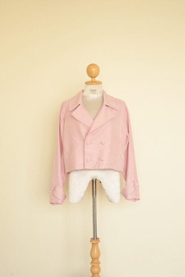 Blush Pink Crop Blazer - Classic Tailored Jacket
