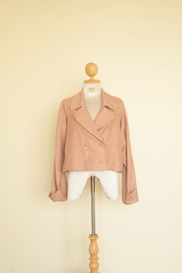Caramel Brown Crop Blazer - Classic Tailored Jacket