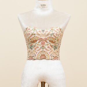 Ivory Peacock Corset Top - M, Short
