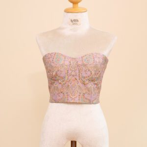 Mauve Paisley Corset Top - M