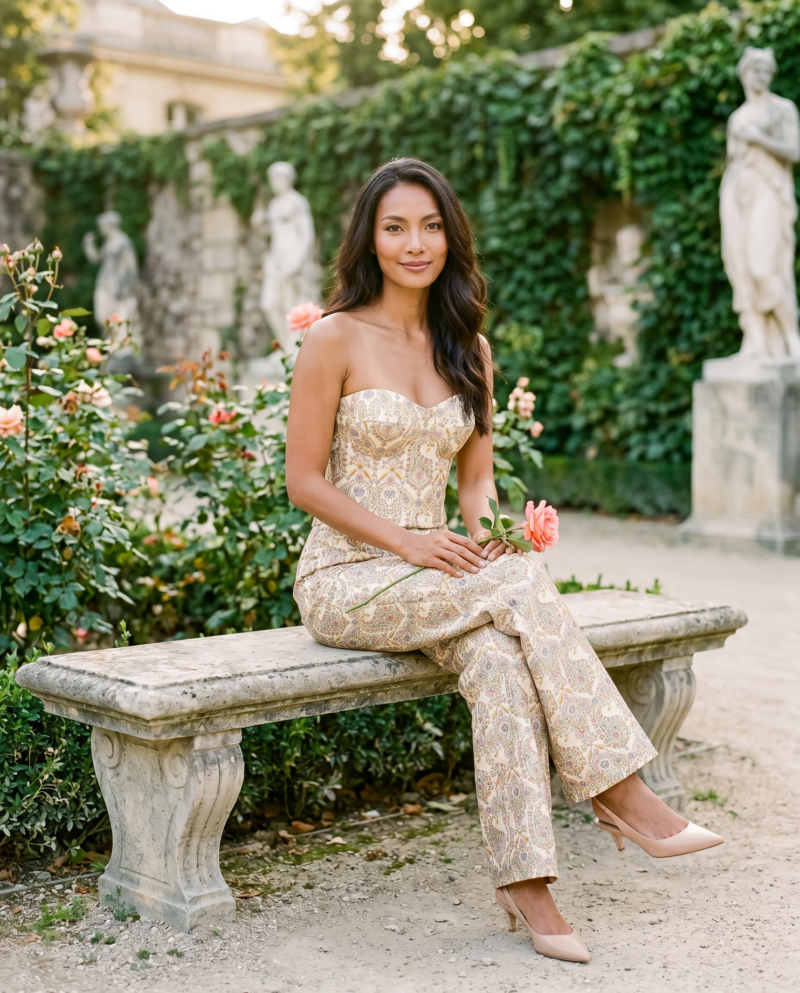 magnific_fashion-editorial-photogr_2914555210 Brocade Dream Set — Corset Top & Wide-Leg Pants