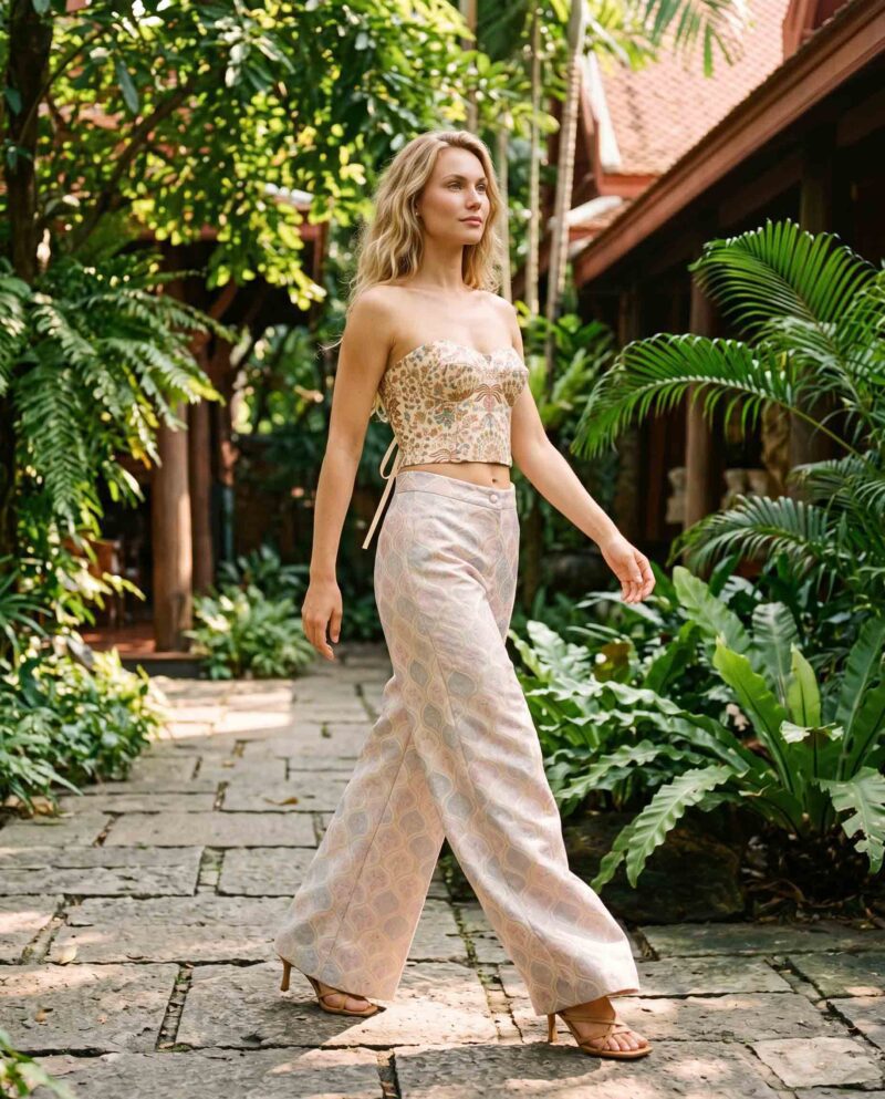 magnific_referenceinstruction-use-_2971737406 Ivory Peacock Set — Corset Top & Pearl Shell Wide-Leg Pants