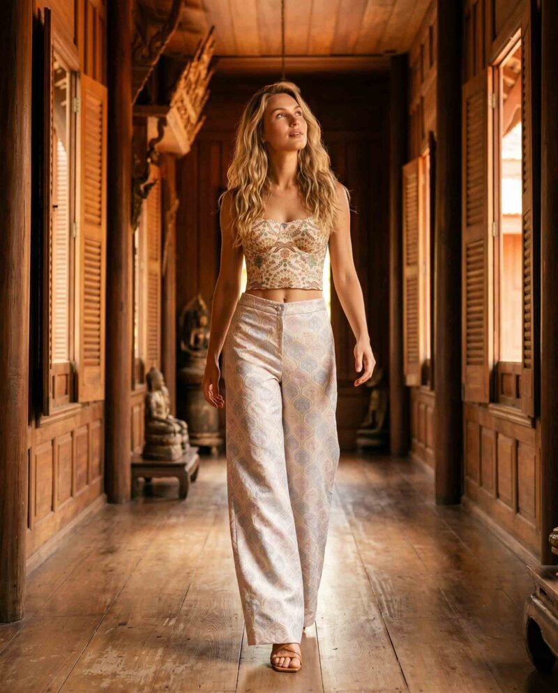 magnific_referenceinstruction-use-_2971737997 Ivory Peacock Set — Corset Top & Pearl Shell Wide-Leg Pants
