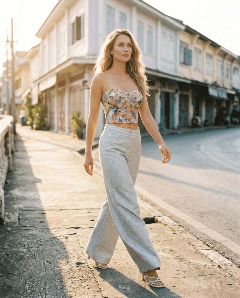 magnific_referenceinstruction-use-_2999335987 Floral Mist Set — Corset Top & Pearl Damask Wide-Leg Pants