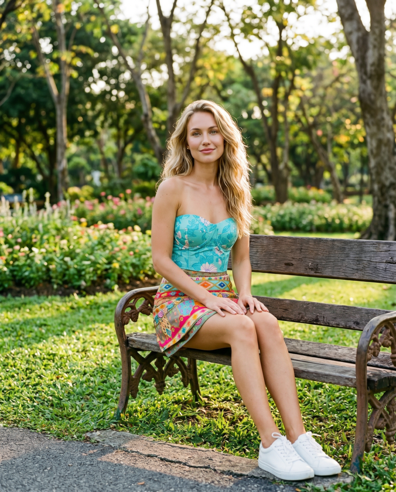 Teal Blossom Set — Corset Top & Fiesta Patchwork Mini Skirt