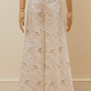Cream Garden Hemp Wide-Leg Pants - S