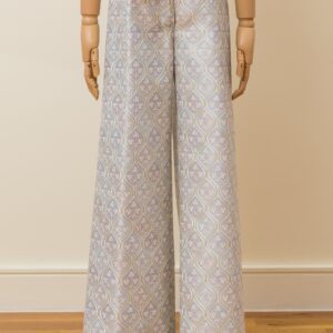 Pearl Damask Wide-Leg Pants - L
