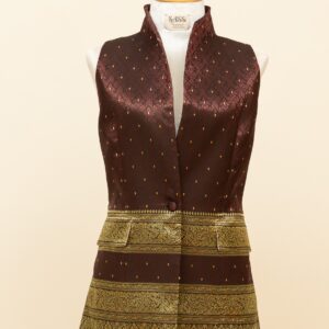 Burgundy Golden Border Vest - L