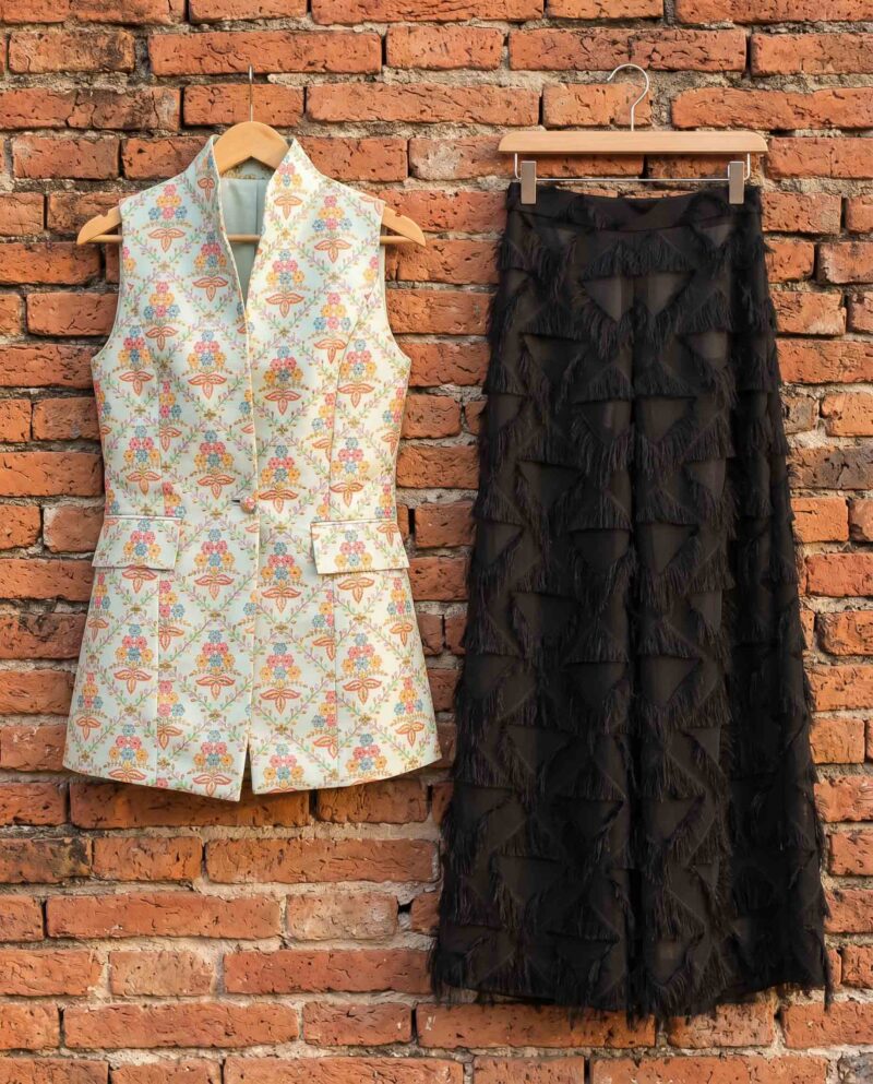 magnific_referenceinstruction-garm_SOQVCy8Ub8 Garden Symphony Set — Silk Vest & Black Fringe Wide-Leg Pants