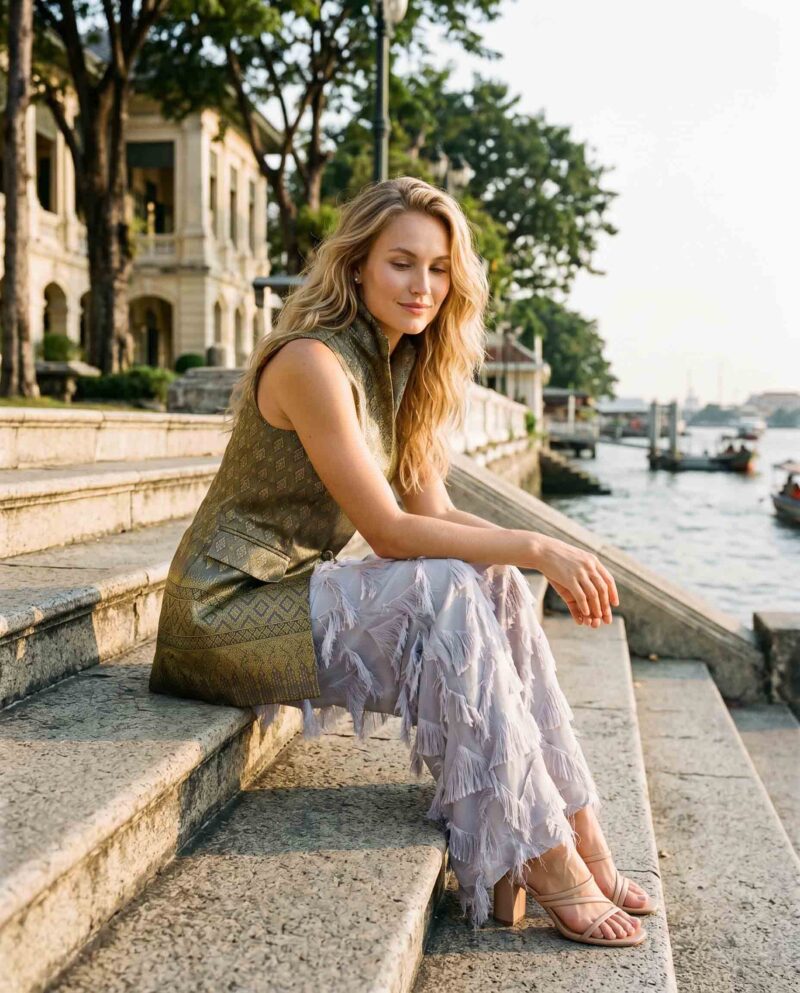 magnific_referenceinstruction-garm_xghqfswjfW Golden Olive Set — Silk Vest & Fringe Wide-Leg Pants