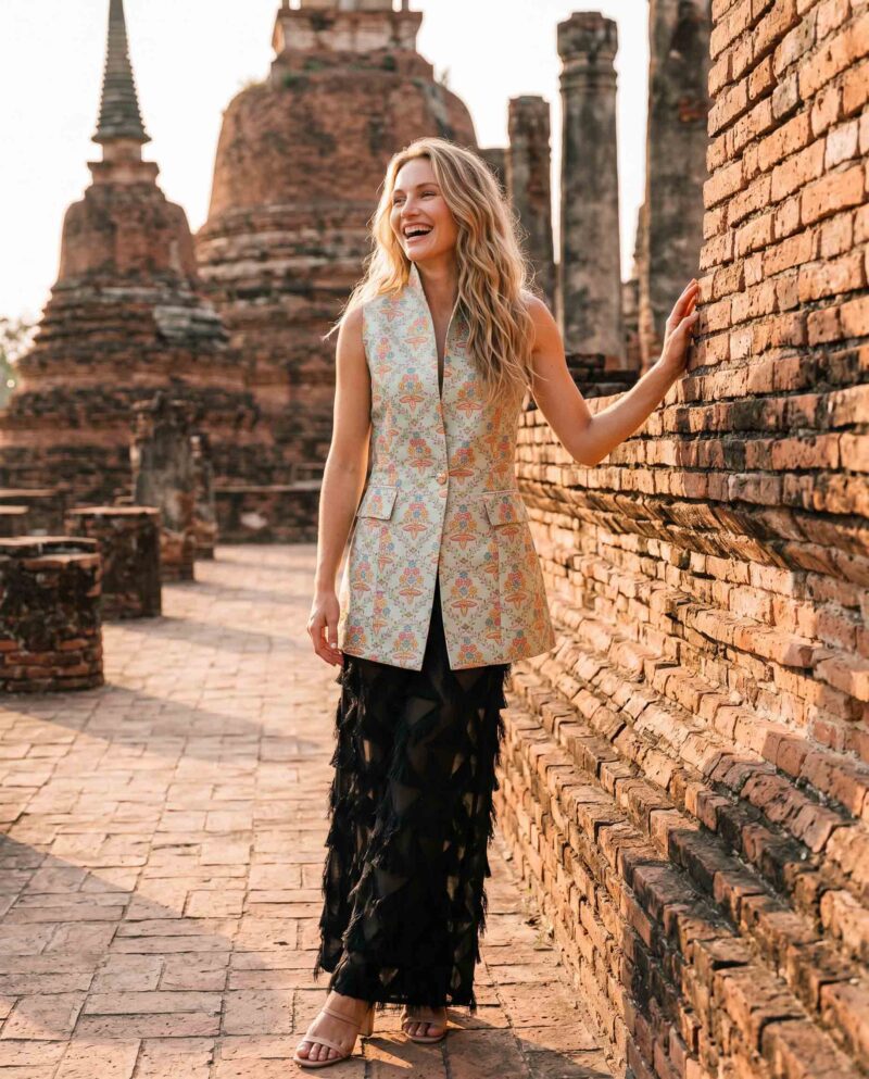 magnific_referenceinstruction-garm_xgvZ9UvjfW Garden Symphony Set — Silk Vest & Black Fringe Wide-Leg Pants